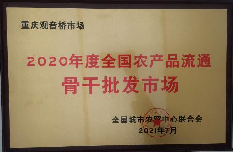 2020年度全國農產品流通骨干批發市場